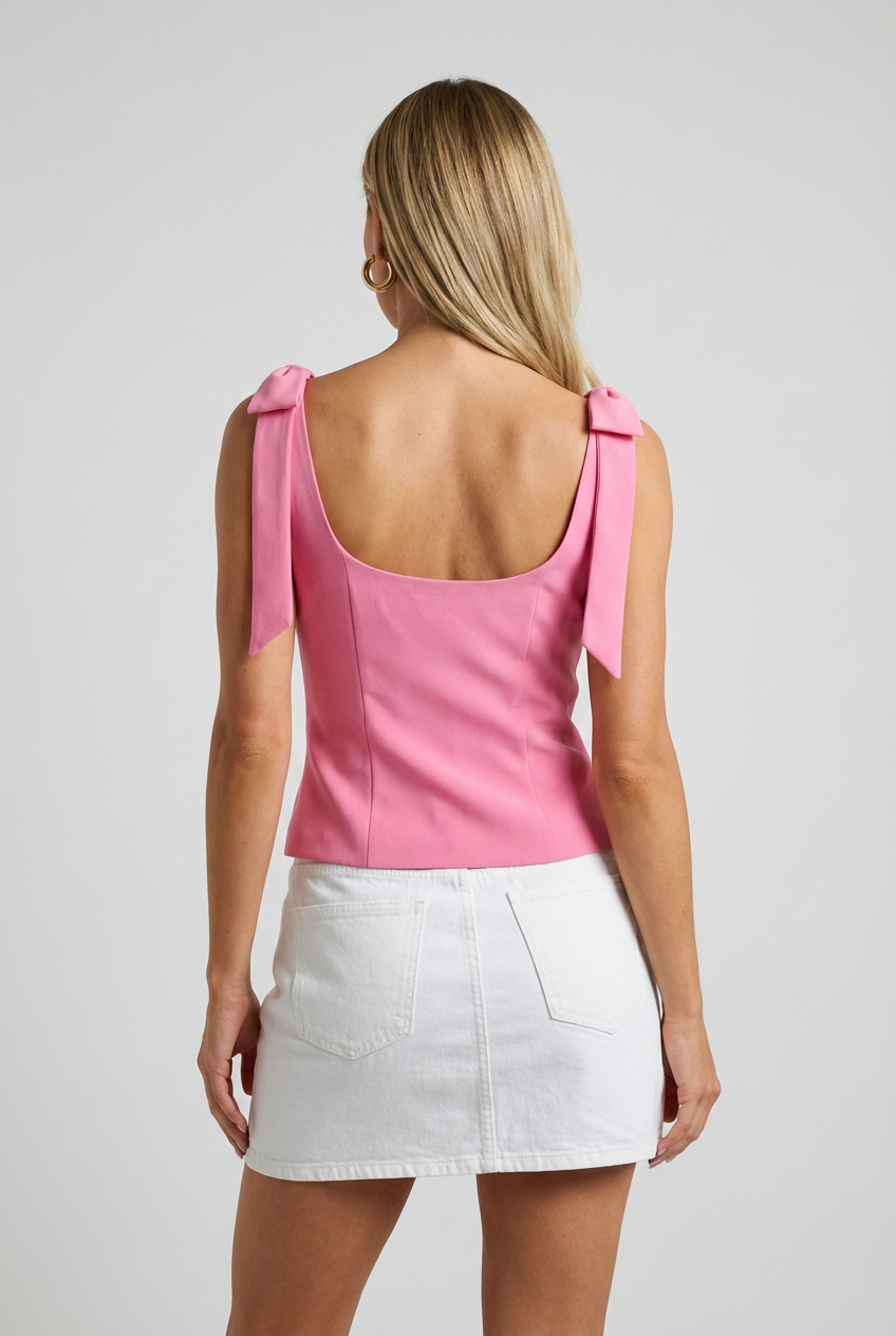 Women's Cami Top - Slim Bow in Pink