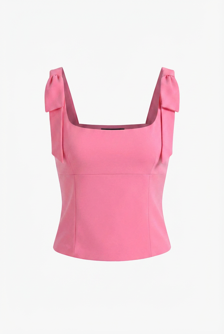 Women's Cami Top - Slim Bow in Pink