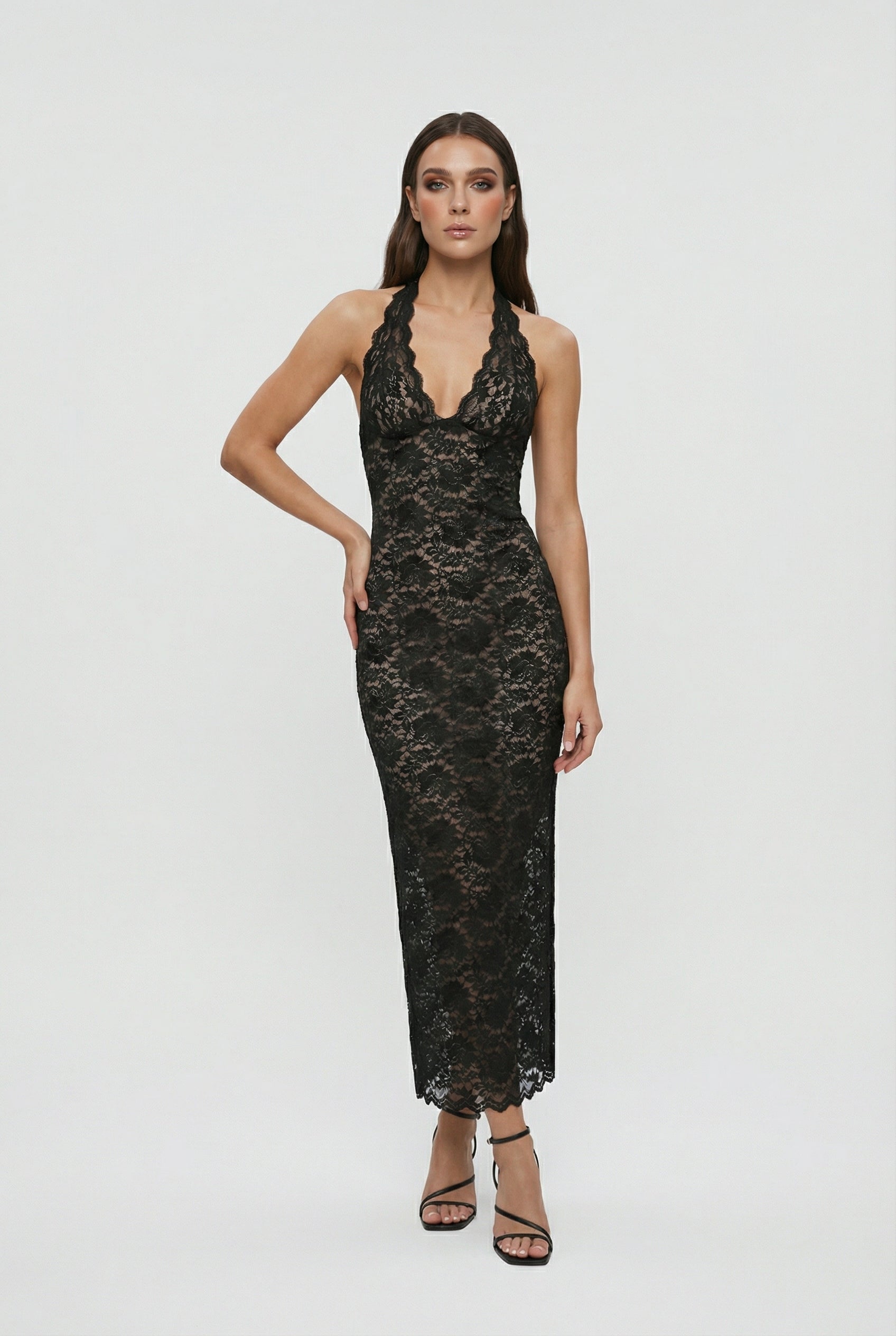 Women's Lace Maxi Dress - Women's Dresses