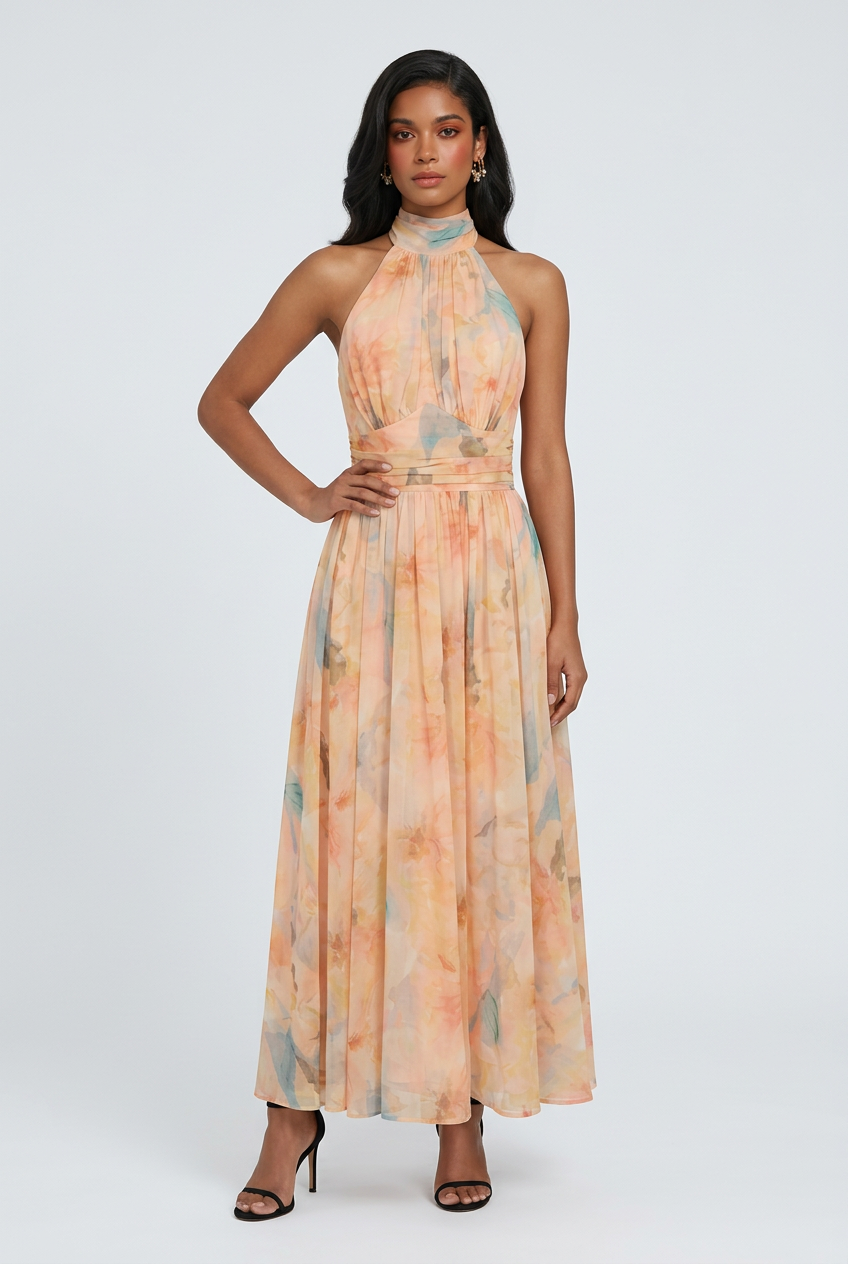 Women's Halterneck Maxi Dress for Summer