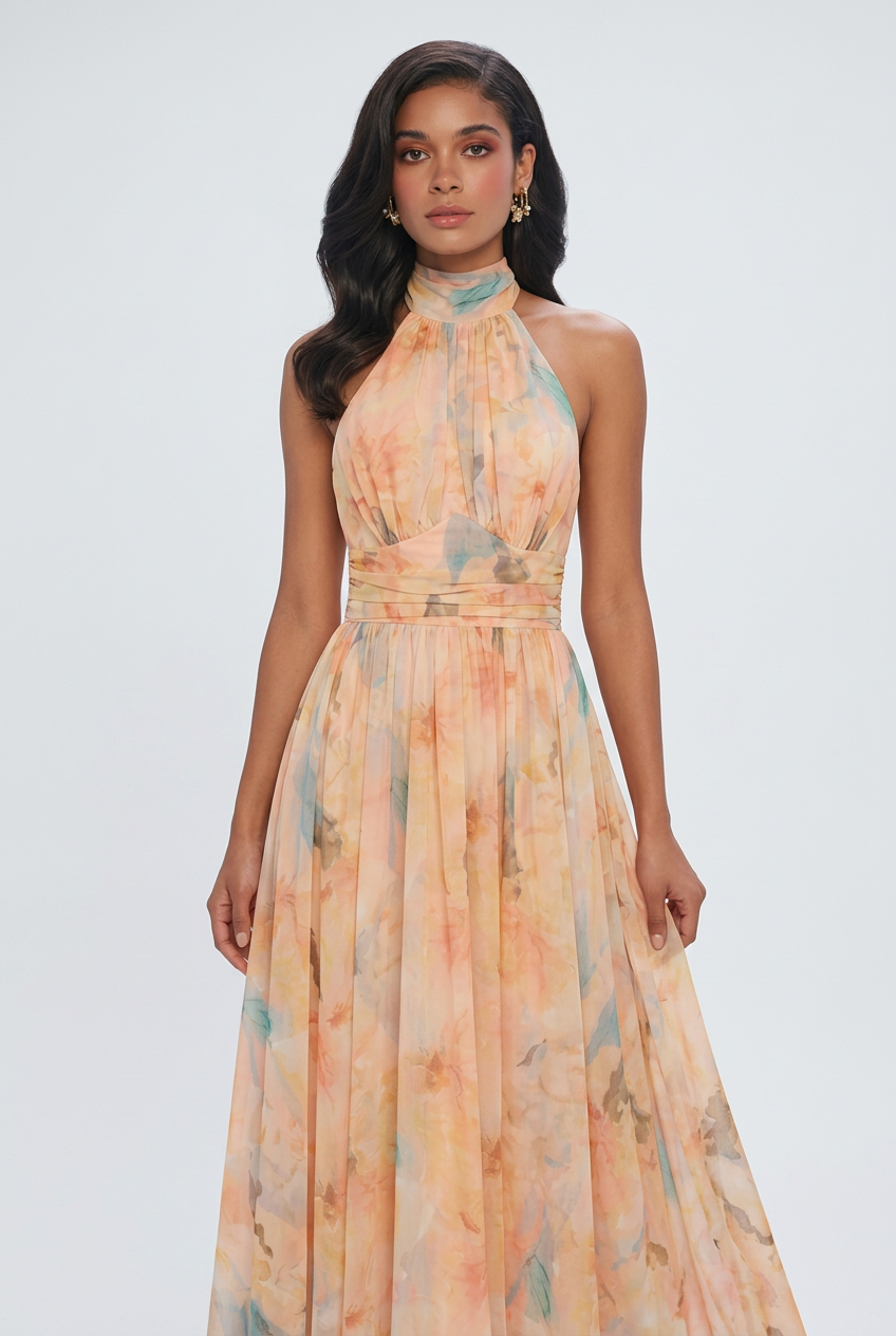 Women's Halterneck Maxi Dress for Summer