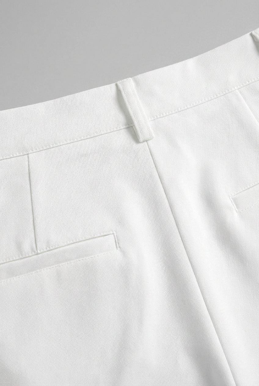 Women's High-Waisted White Pleated Pants