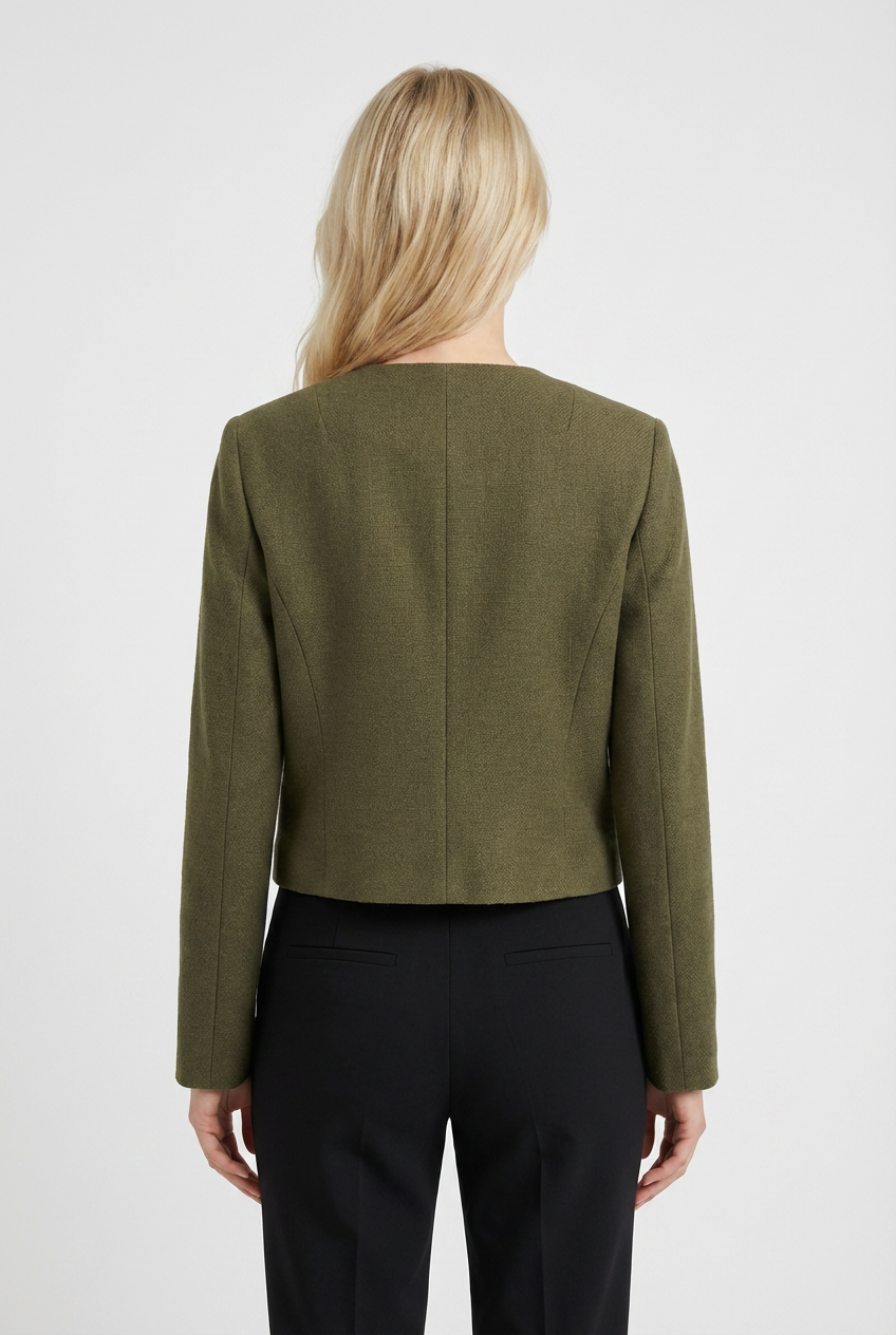Jacket : Women's Olive Green Winter Short Jacket in van Vanda Liamo