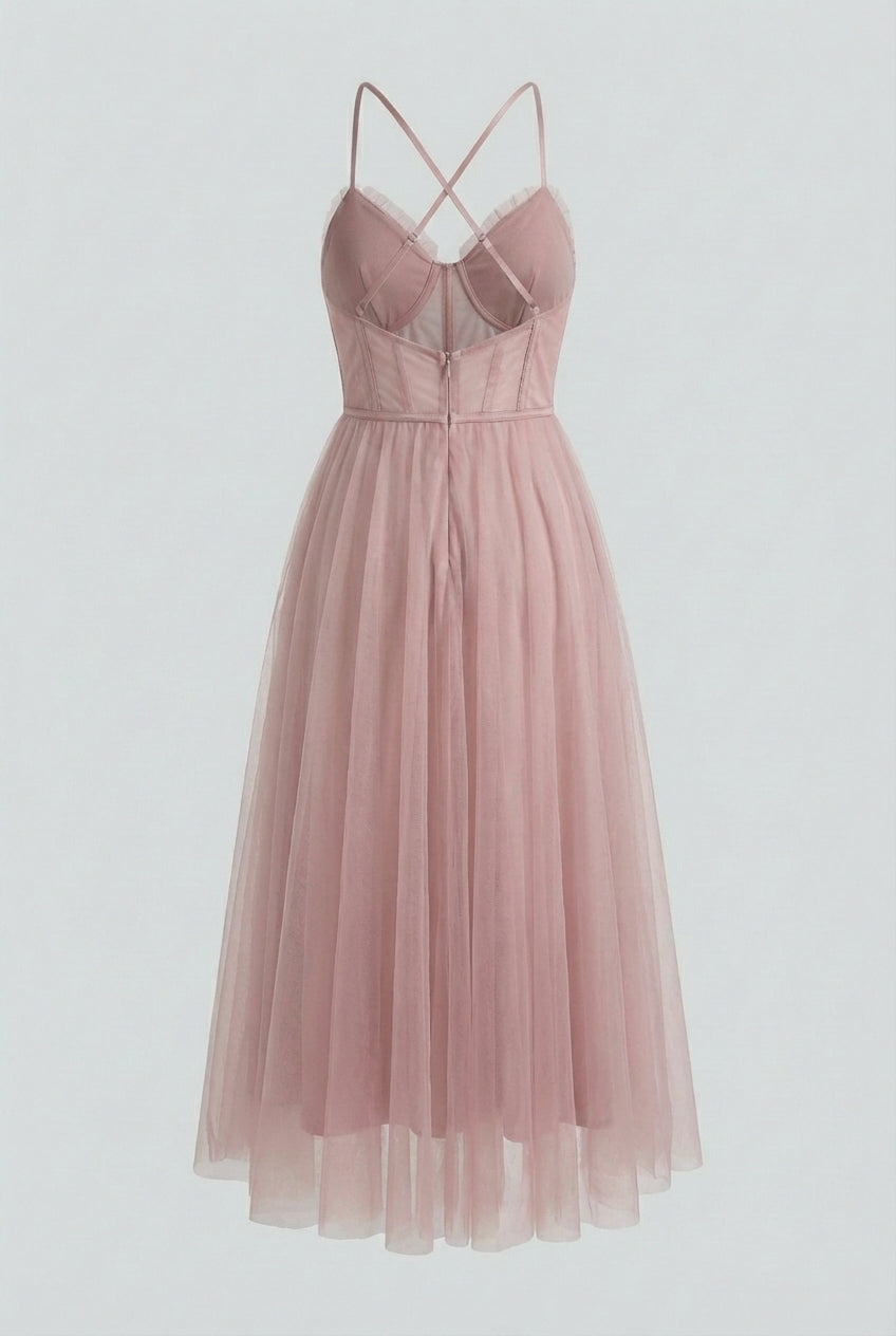 Women’s Pink Sleeveless Midi Dress