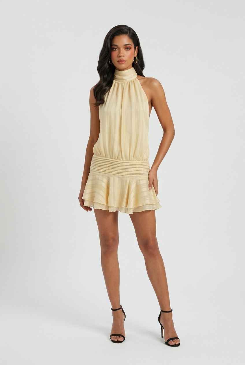 Women’s Radiant Yellow Mini Summer Dress – Playful & Feminine Warm-Weather Style