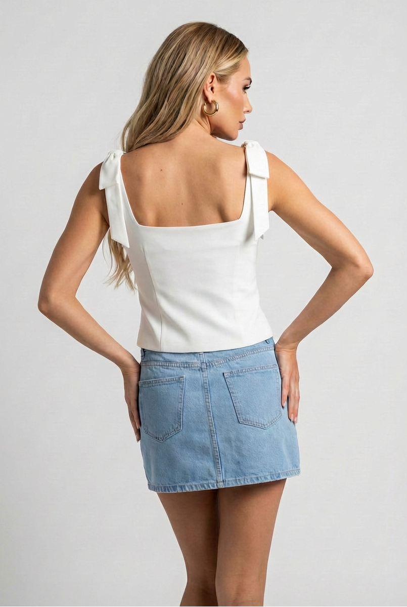 Women's Cami Top - White Slim Top