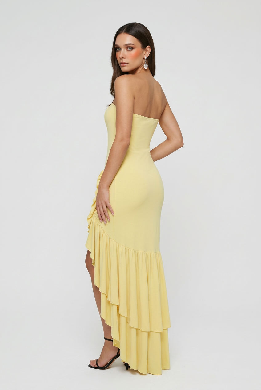 Women’s Dresses : Yellow Tube Dress for Women – Bright Beach Vacation Dress in van Vanda Liamo
