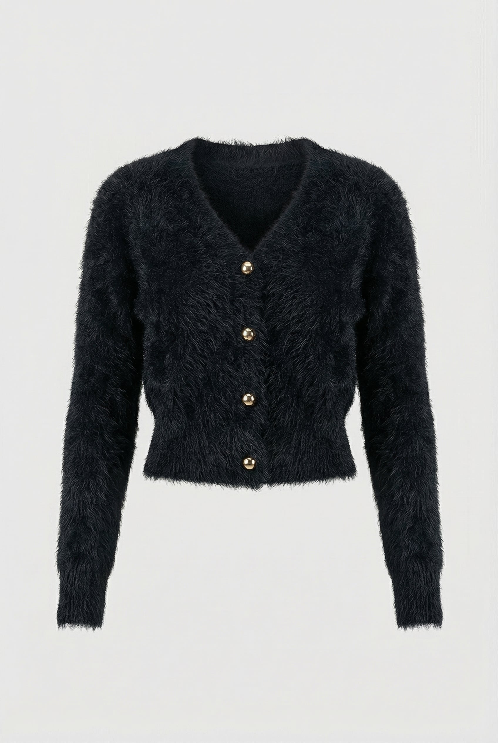 Women's Black V-Neck Cardigan