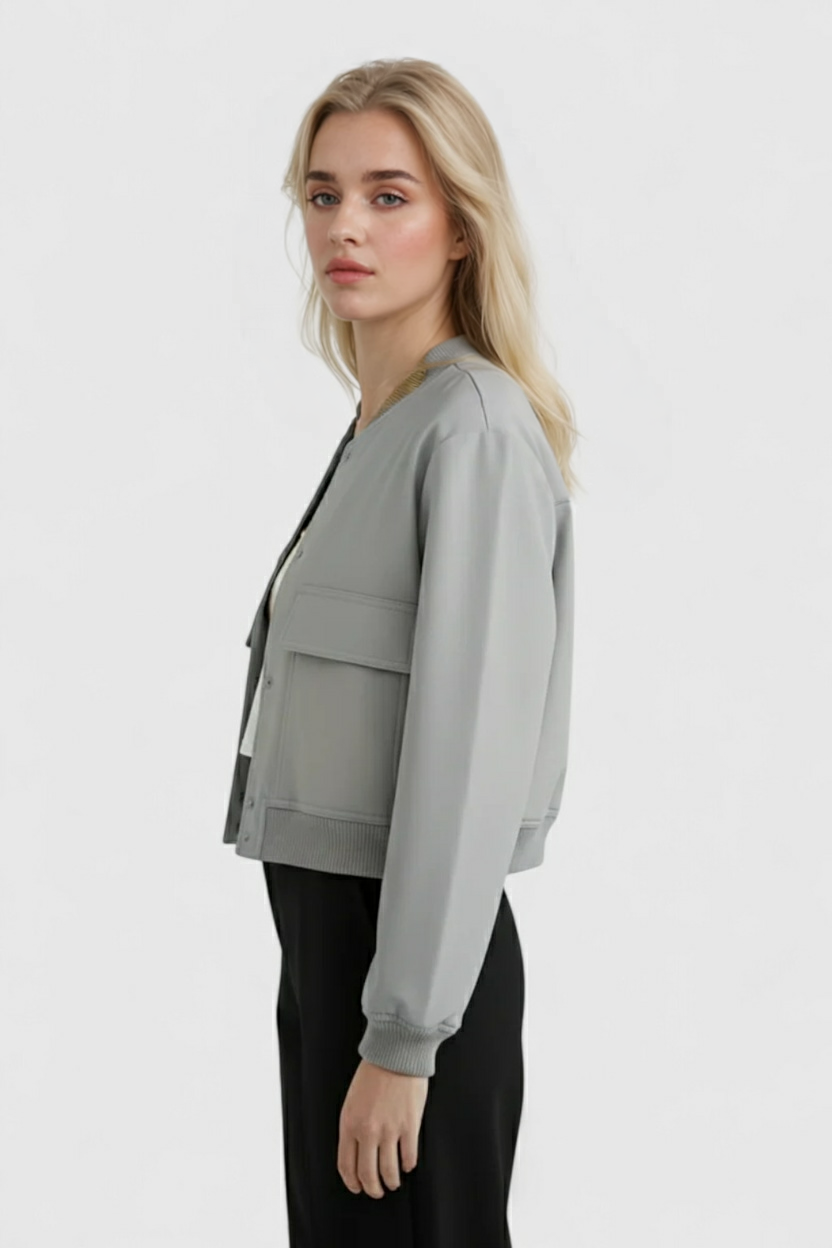 Dames Elegante Bomberjack - Grijs
