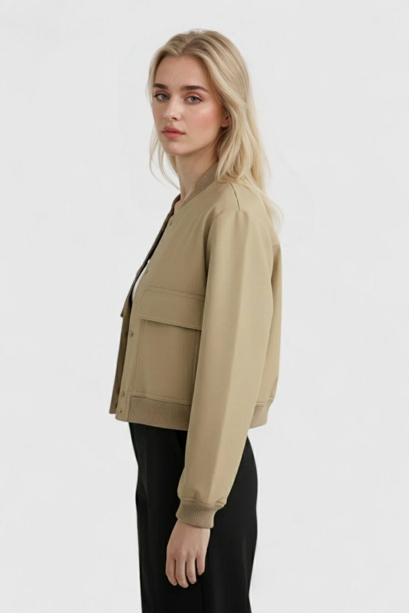 Dames Elegante Bomberjack - Khaki