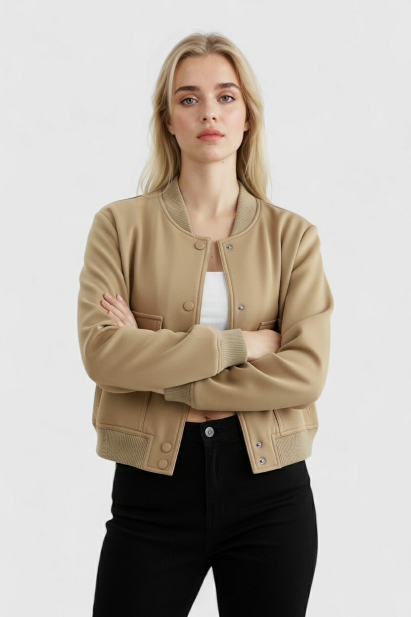 Dames Elegante Bomberjack - Khaki