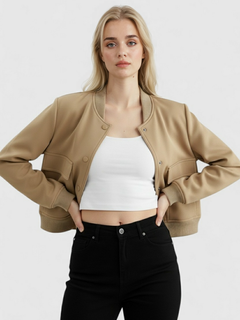 Kobieta khaki bomberka