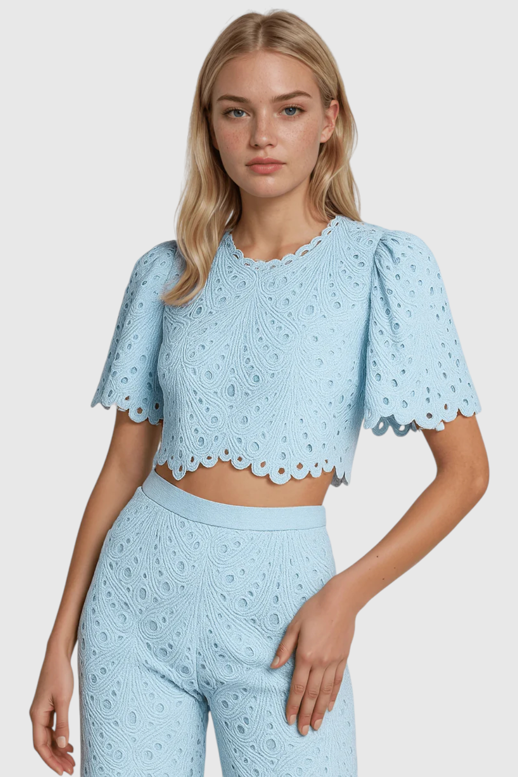 Dames tweedelig set blauw - Elegante Outfit voor Elke Gelegenheid