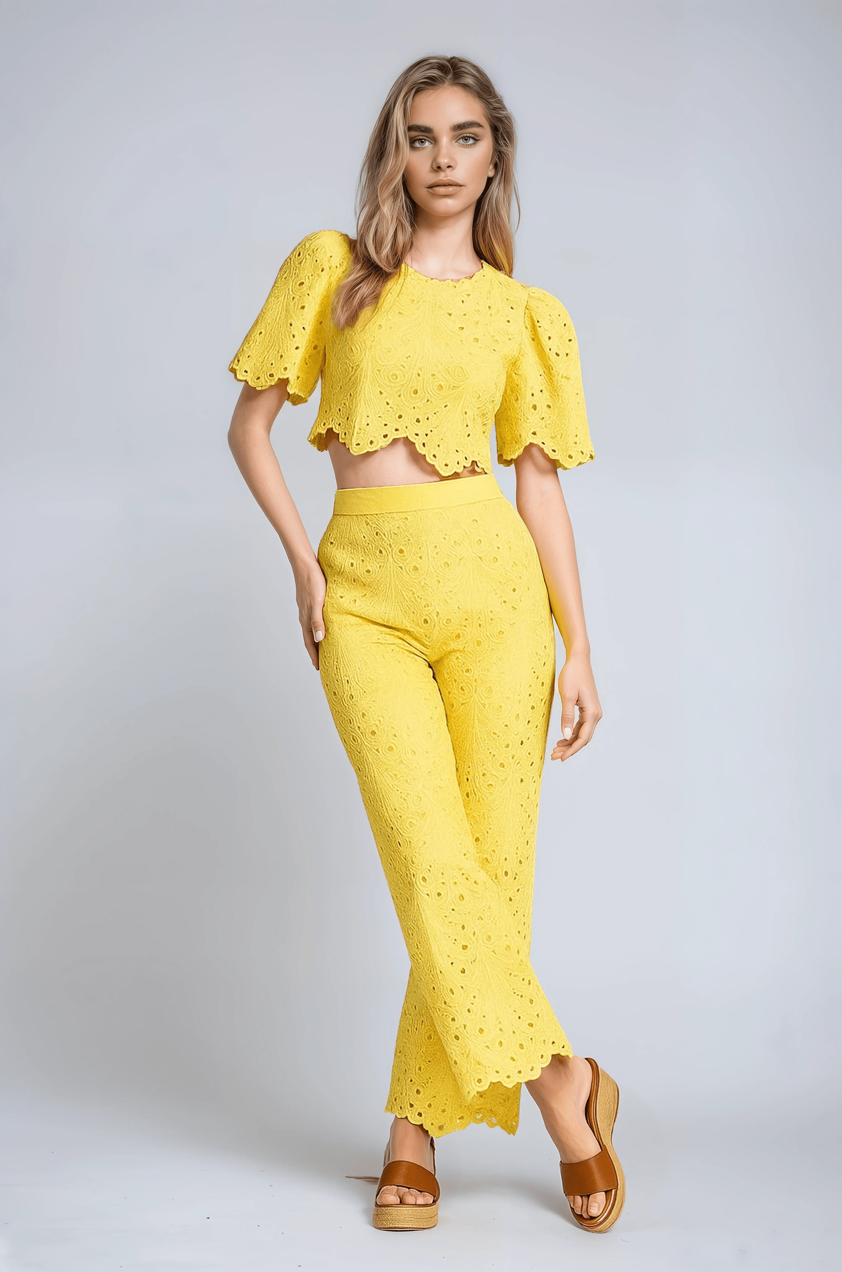 Dames Sets : Dames Elegante Tweedelig Set - Geel in van Vanda Liamo