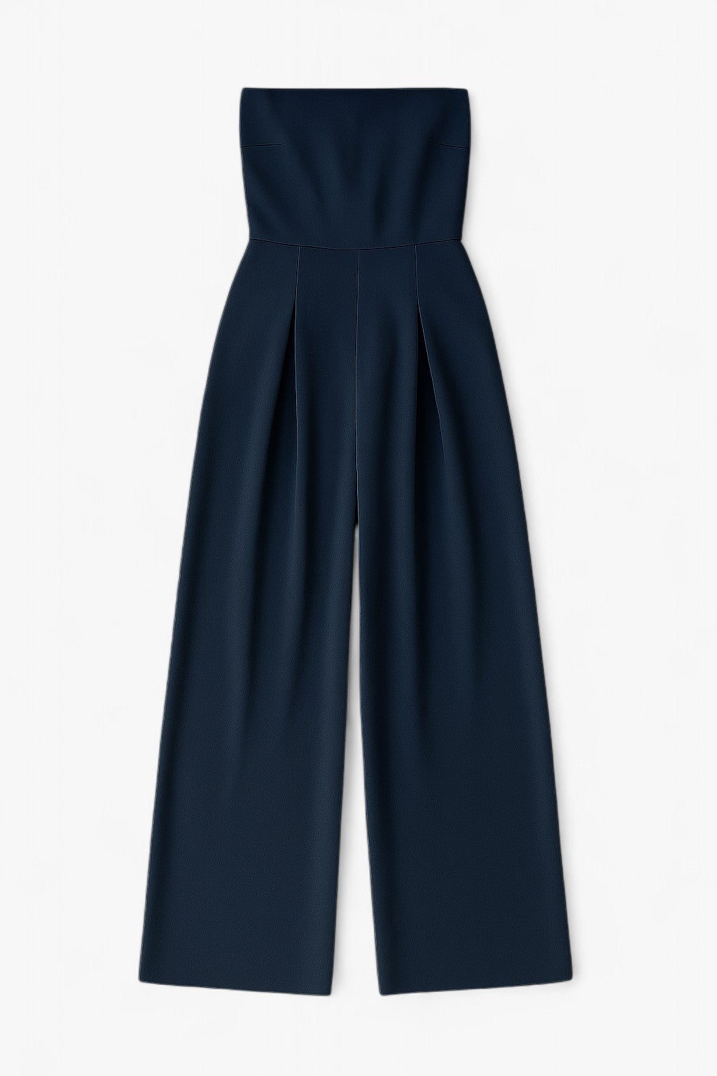 Dames Jumpsuits & Rompers : Strapless Jumpsuit met Wijde Pijpen – Moderne Klasse in Donkerblauw in van Vanda Liamo