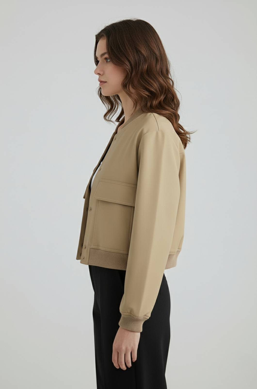 Dames Elegante Bomberjack - Khaki