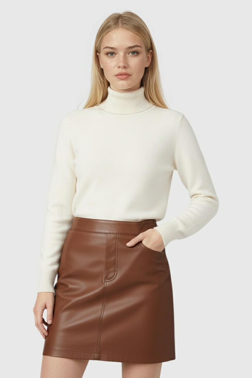 Abrikoos Fleece Gevoerde Thermische Coltrui
