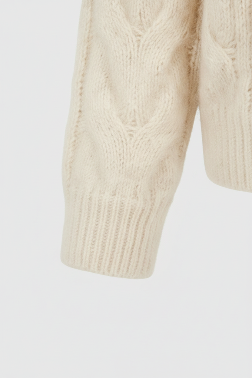 Cardigan : Women's Beige Cardigan with Zipper in van Vanda Liamo