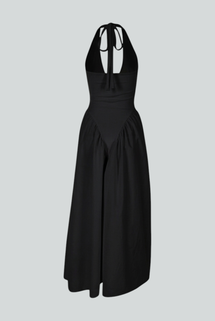Black Contour Midi Dress – Timeless Slim Fit Dress for Evening & Formal Wear