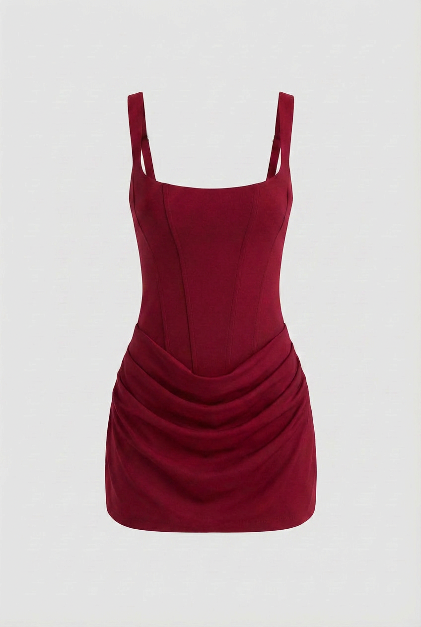 Bold Red Mini Dress - Vibrant Scarlet Outfit for Night Out