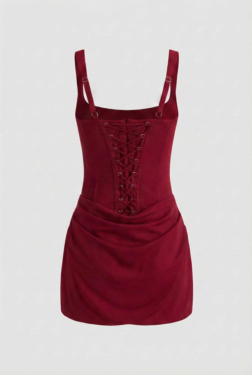Bold Red Mini Dress - Vibrant Scarlet Outfit for Night Out