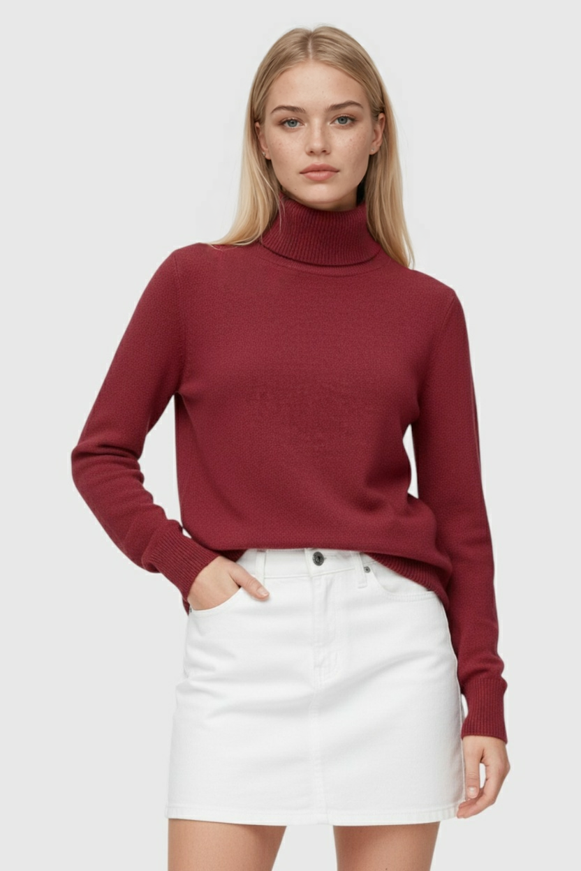 Bourgondië Fleece Gevoerde Thermische Coltrui