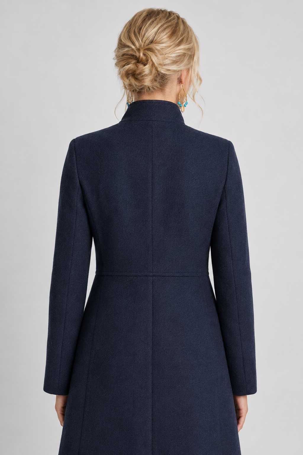 Women's Black Double-Breasted Winter Coat