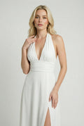White Backless Maxi Dress for Women