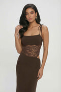 Chocolate Brown Bodycon Maxi Dress