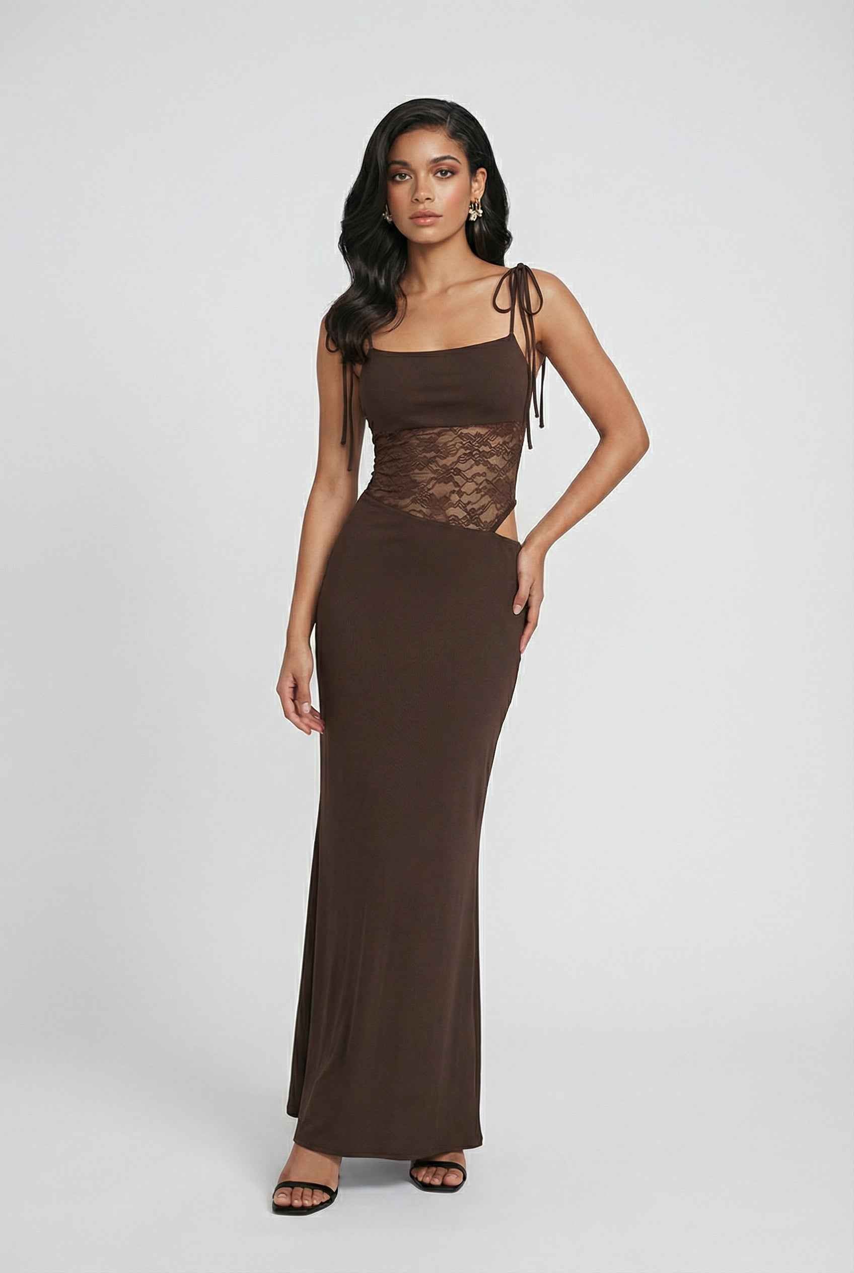 Chocolate Brown Bodycon Maxi Dress