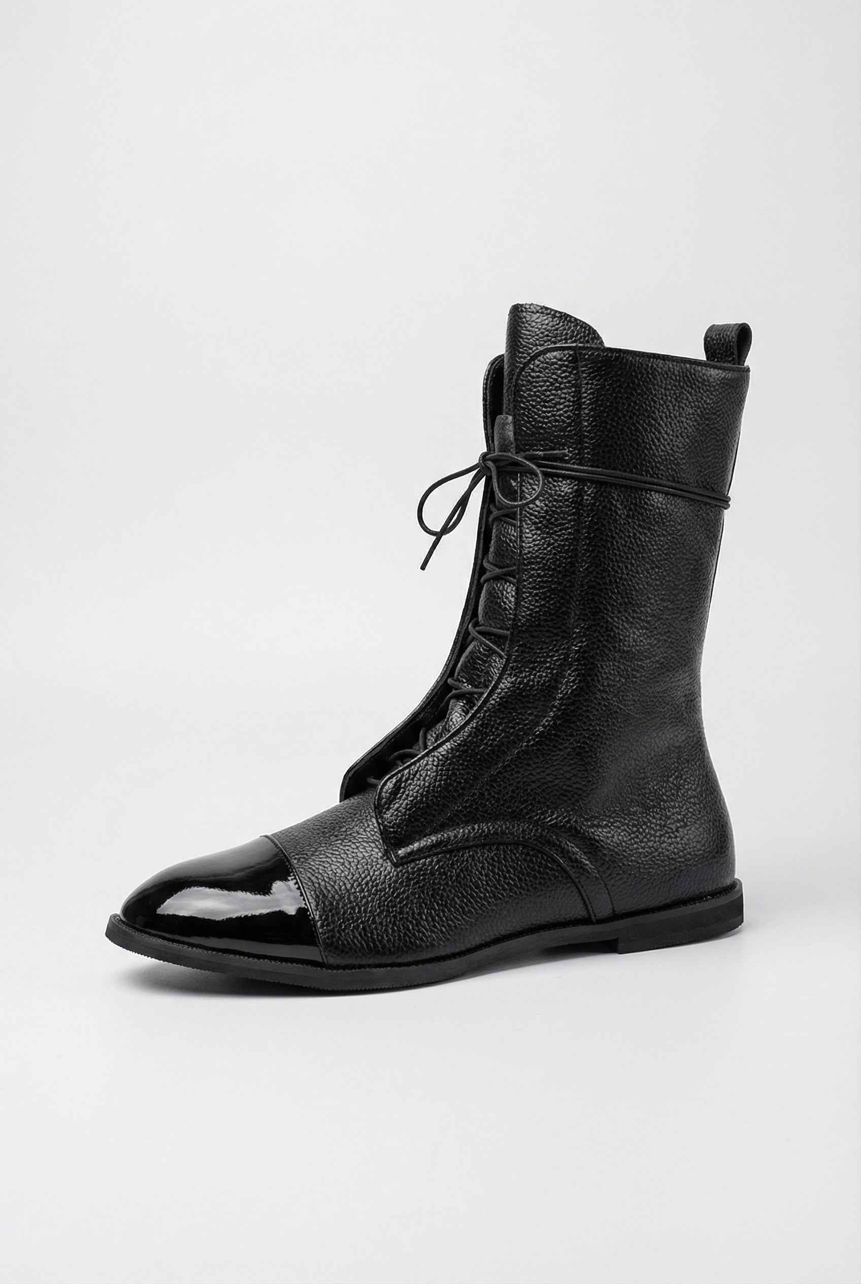 Classic Black Lace-Up Boots for Women