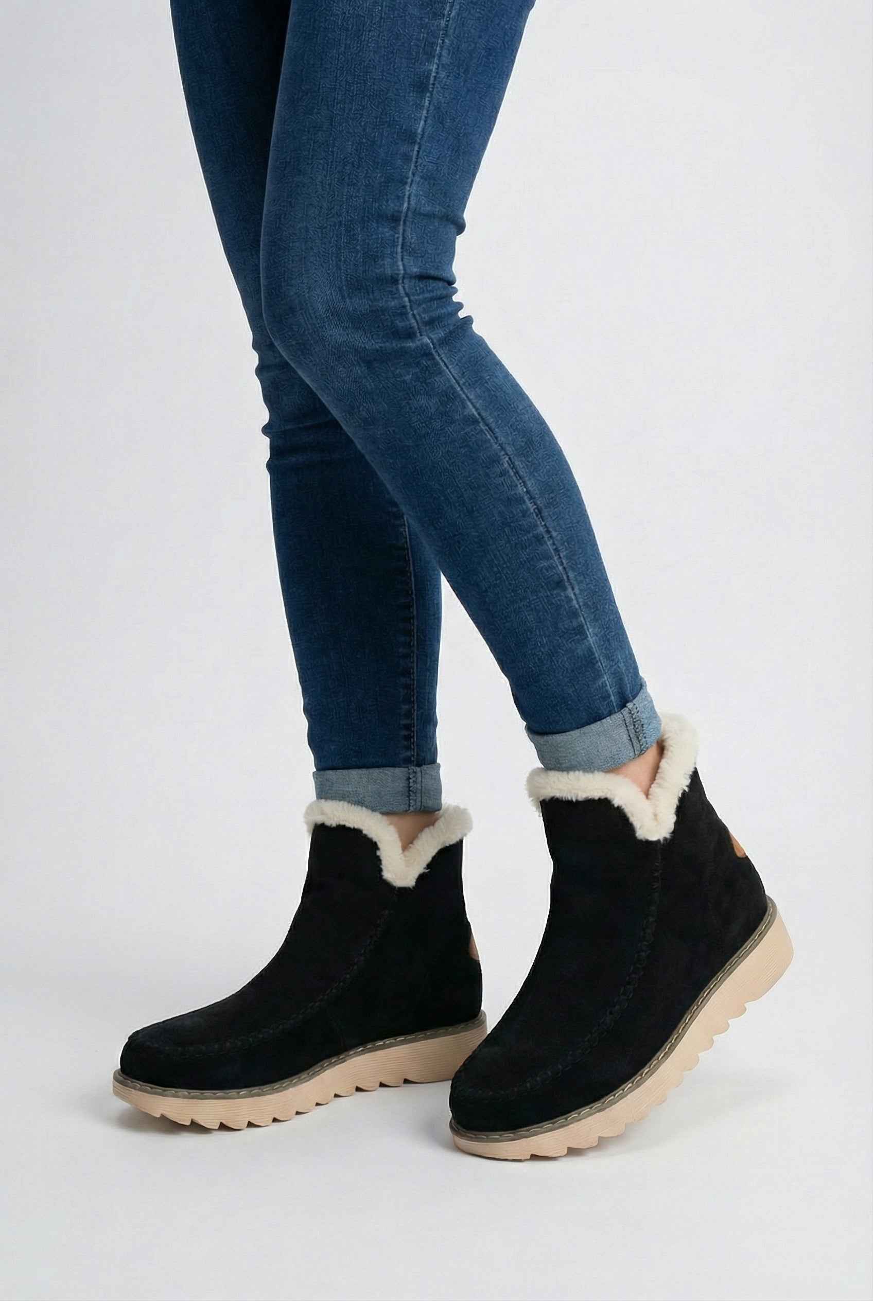 Classic Black Stylish Weather-Proof Ankle Boots