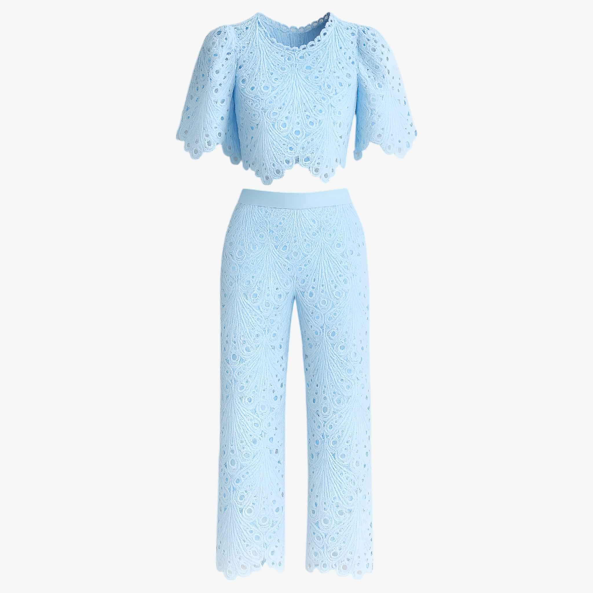 Dames Sets : Dames tweedelig set blauw - Elegante Outfit voor Elke Gelegenheid in Blauw van Vanda Liamo