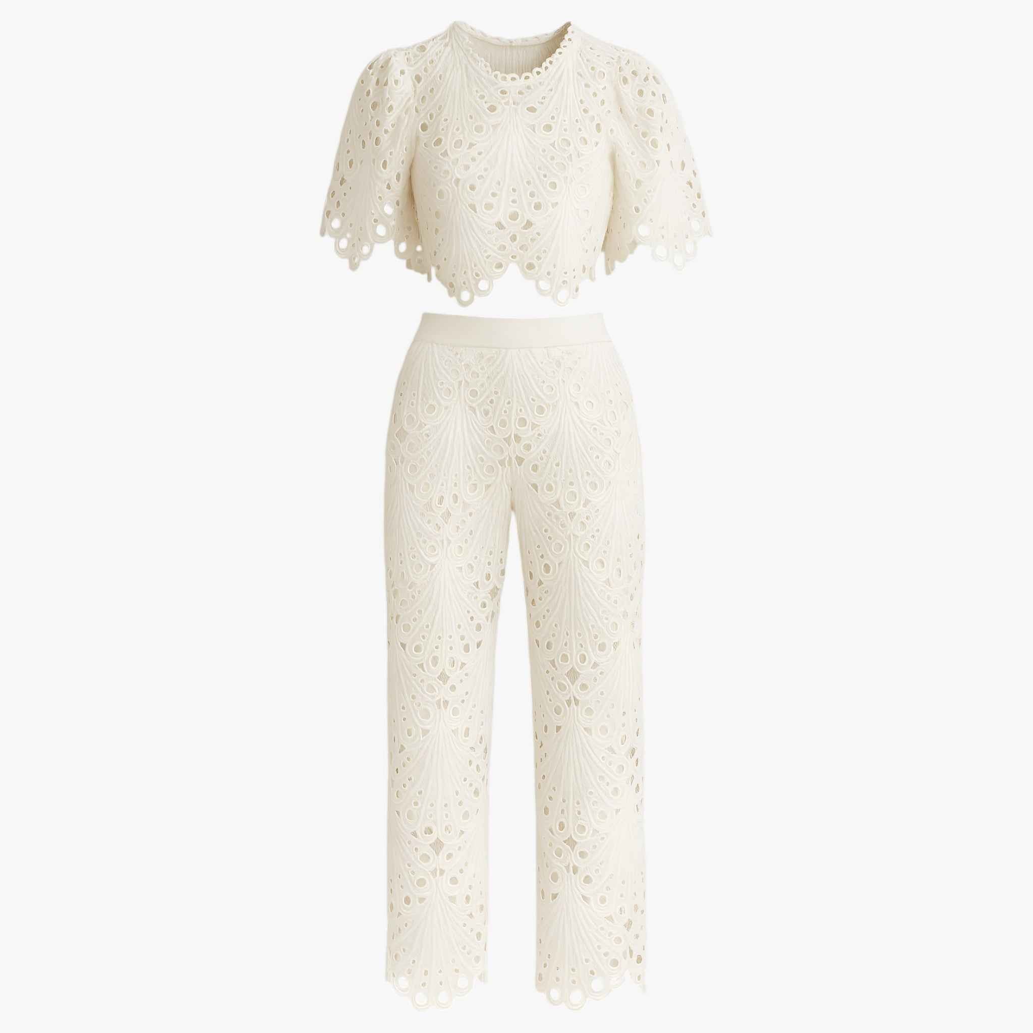 Dames Sets : Dames Tweedelig Set Wit - Elegante Outfit voor Elke Gelegenheid in Wit van Vanda Liamo