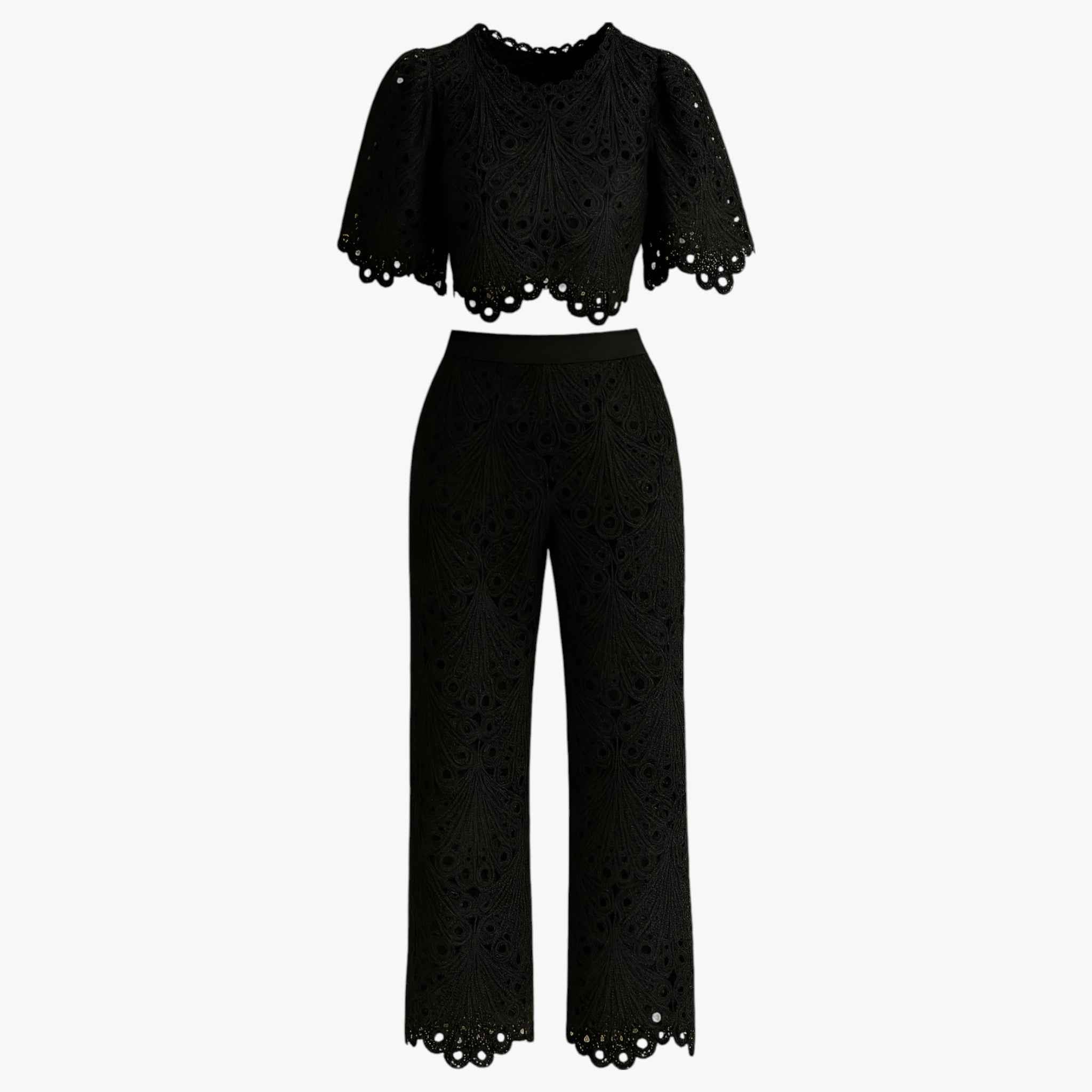 Dames Sets : Dames Tweedelig Set Zwart - Elegante Stijl in Zwart van Vanda Liamo