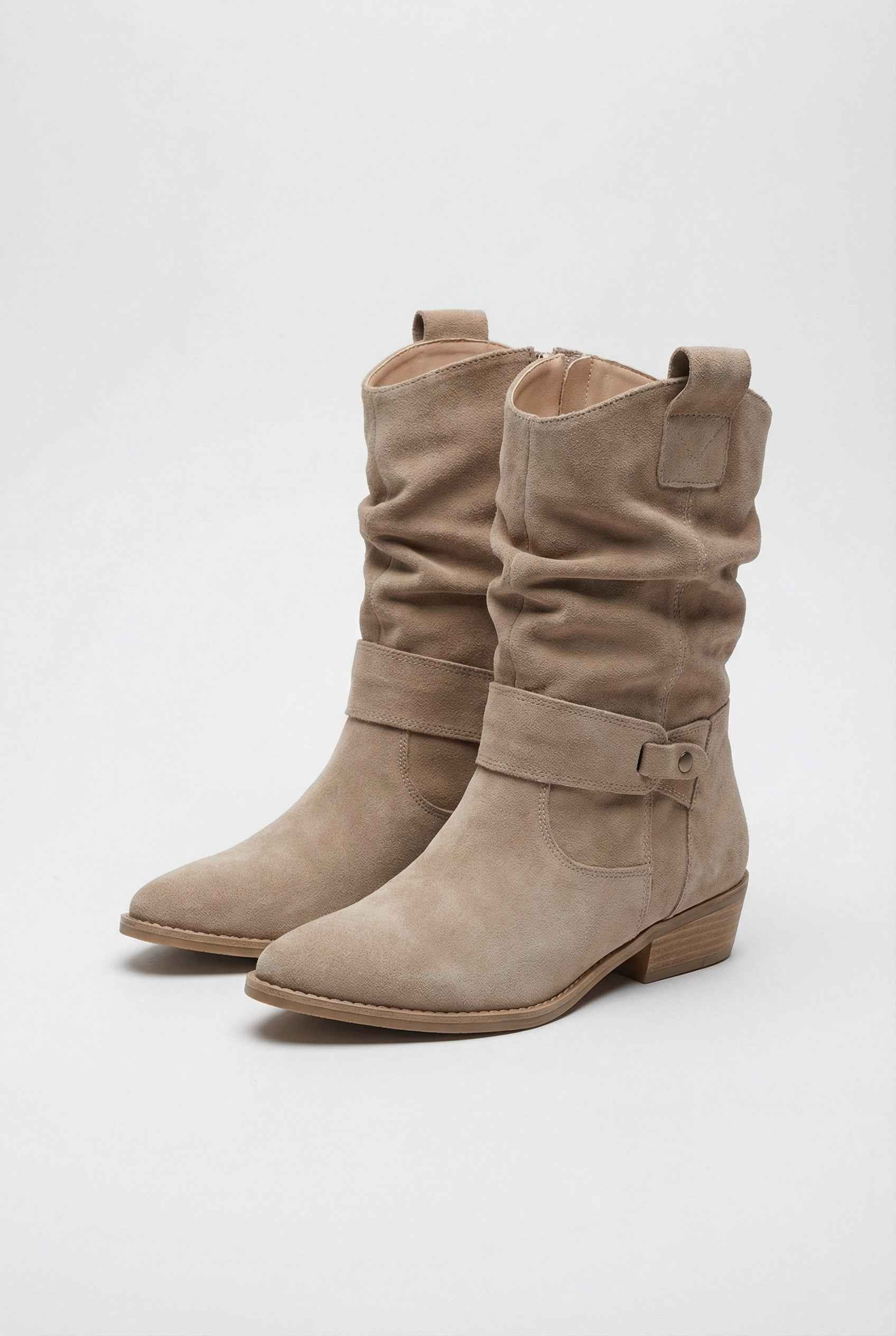 Dames Donkerbruin Retro Suede Enkellaarsjes
