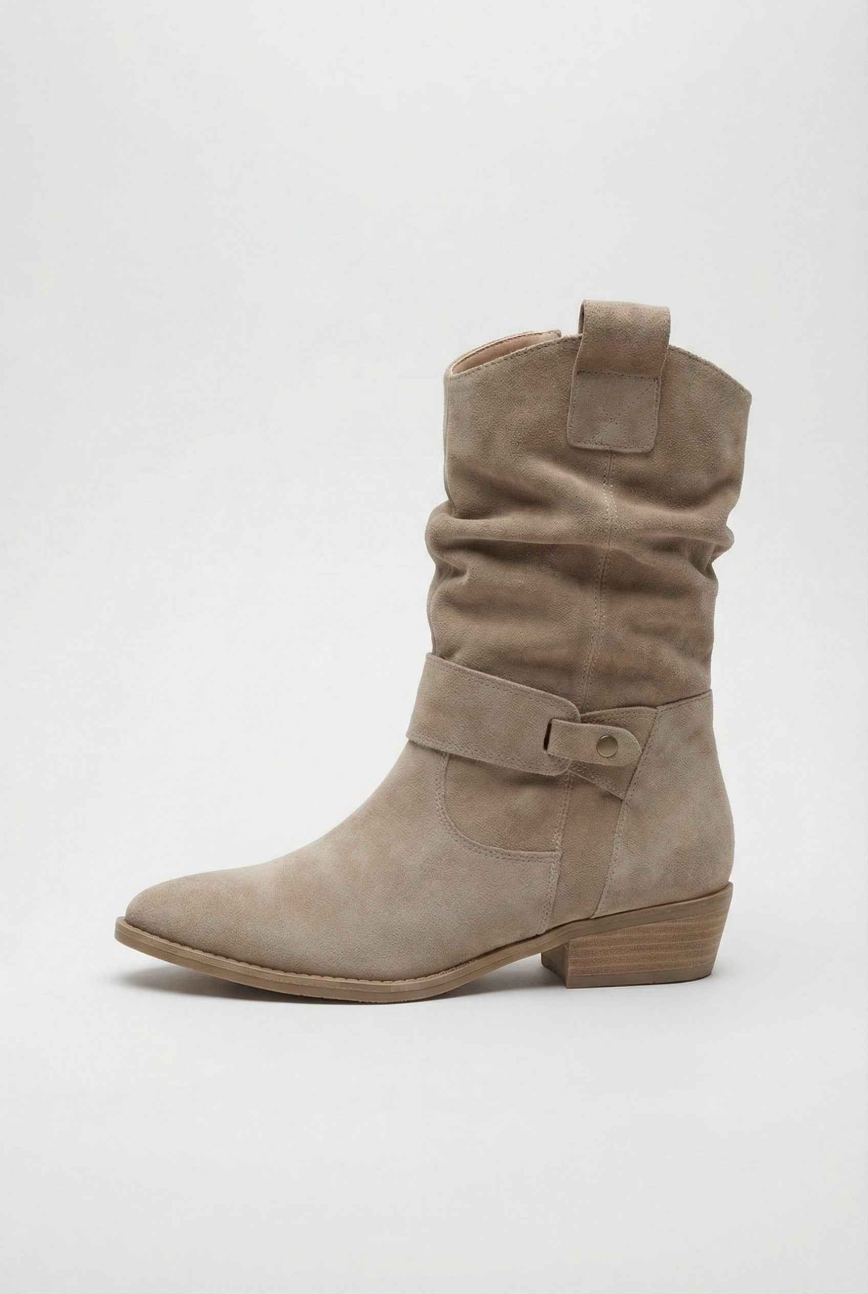 Dames Donkerbruin Retro Suede Enkellaarsjes