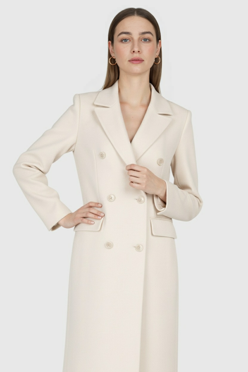 Dames Abrikoos Wollen Jas