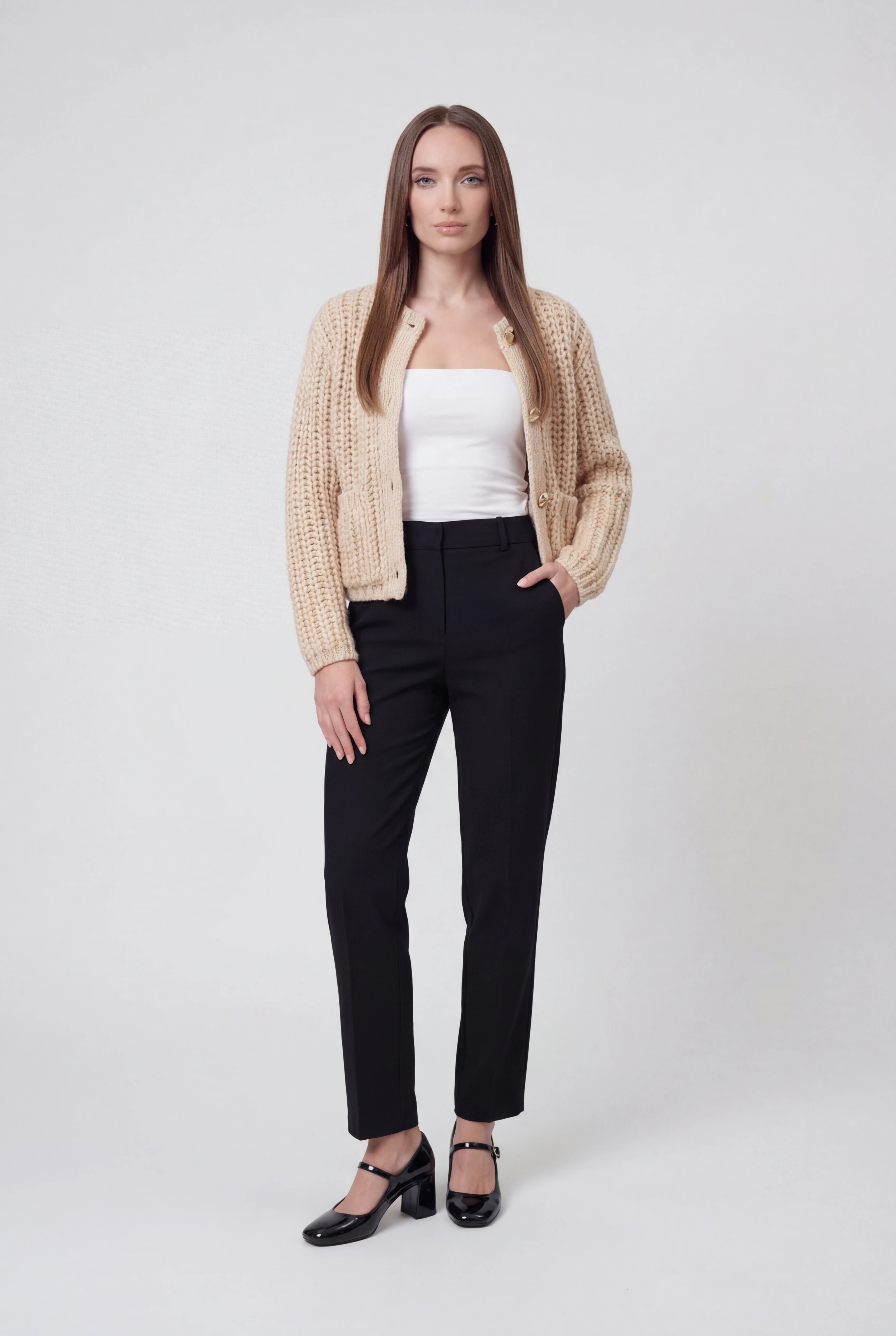 Dames Beige Gebreid Vestje