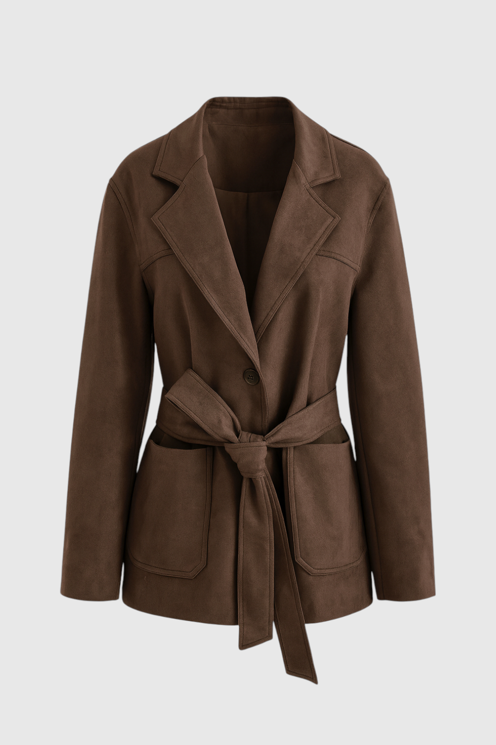Dames Bruin Trenchcoat Met Riem