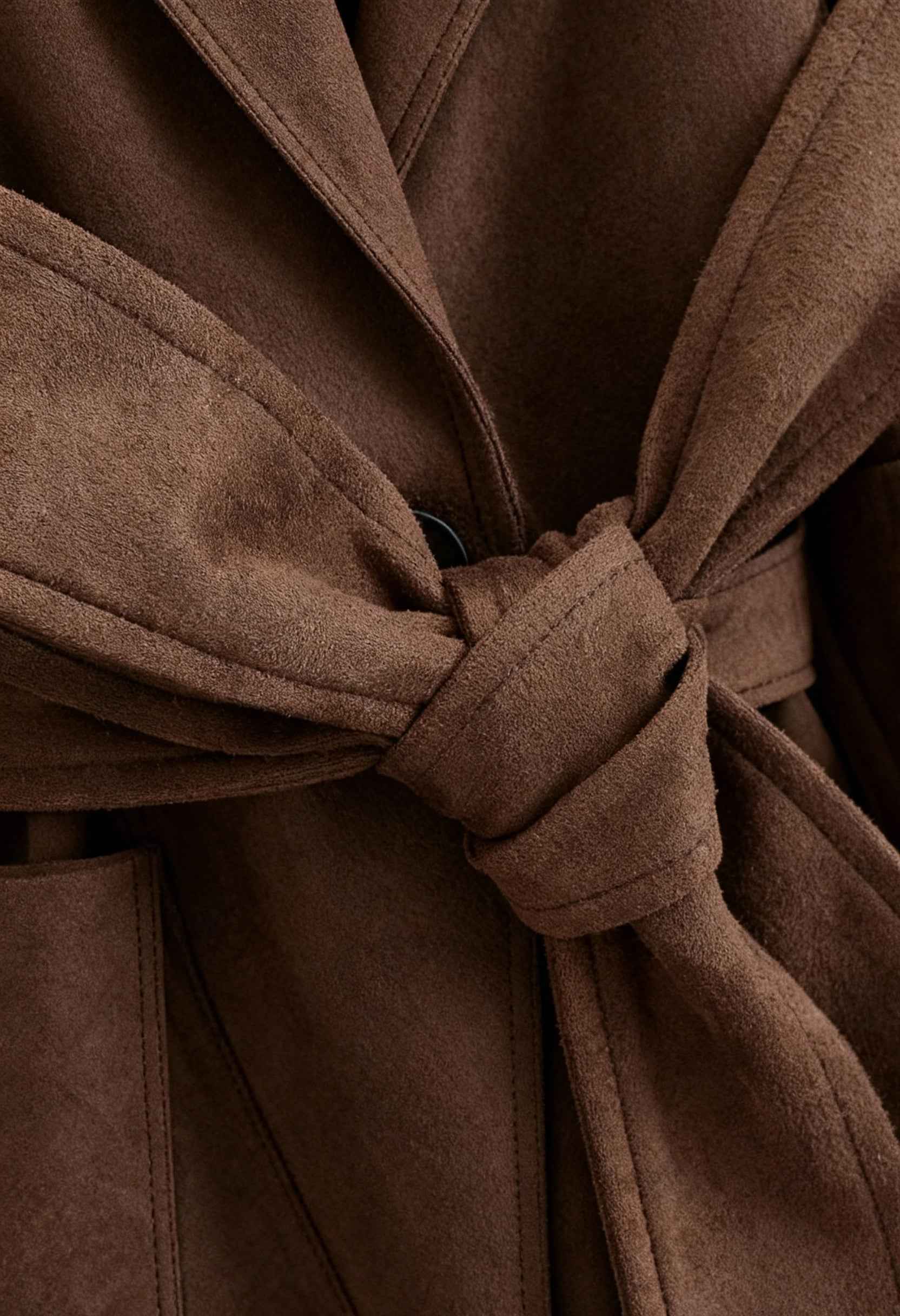 Dames Bruin Trenchcoat Met Riem