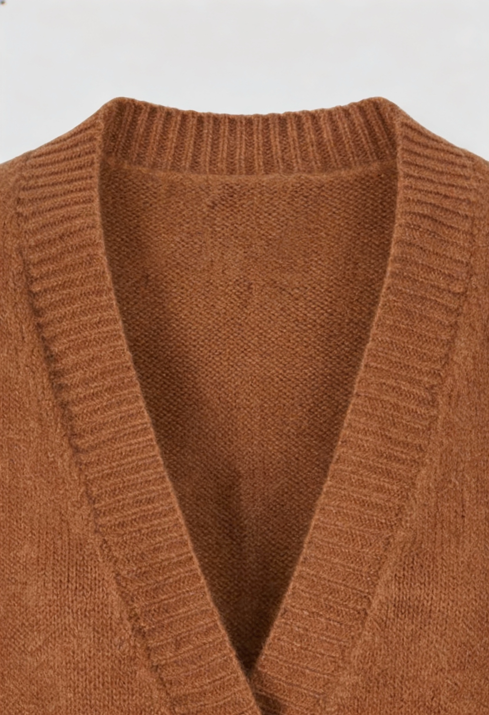 Dames Bruin V-hals Gebreid Vestje