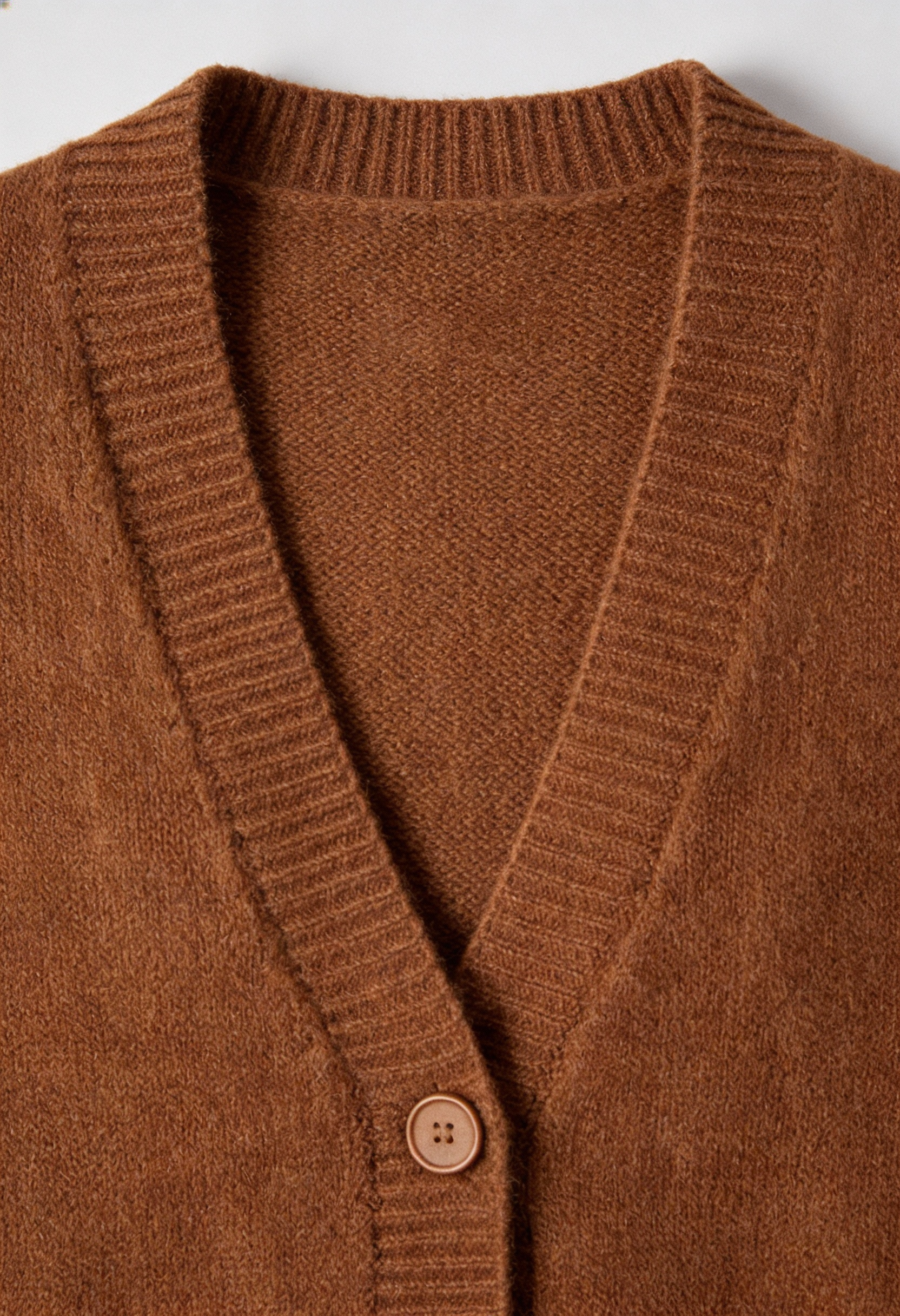 Dames Bruin V-hals Gebreid Vestje