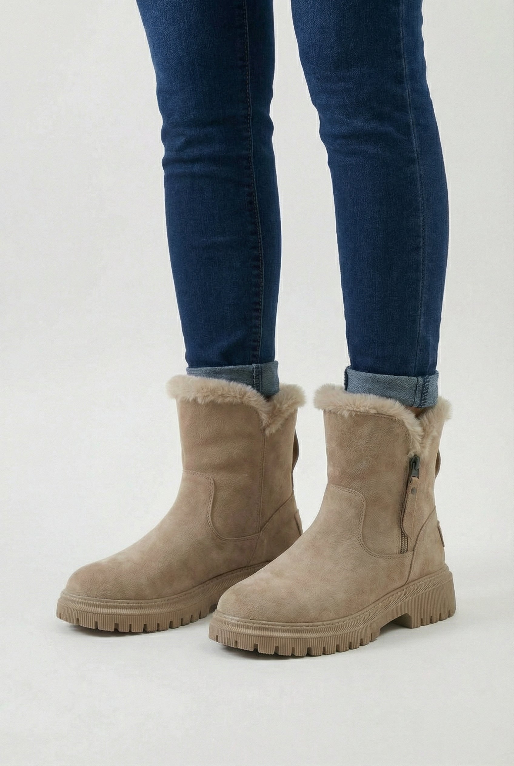 Women's Boots : Women's Brown Waterproof Insulated Anti-Slip Winter Snow Boots in van Vanda Liamo