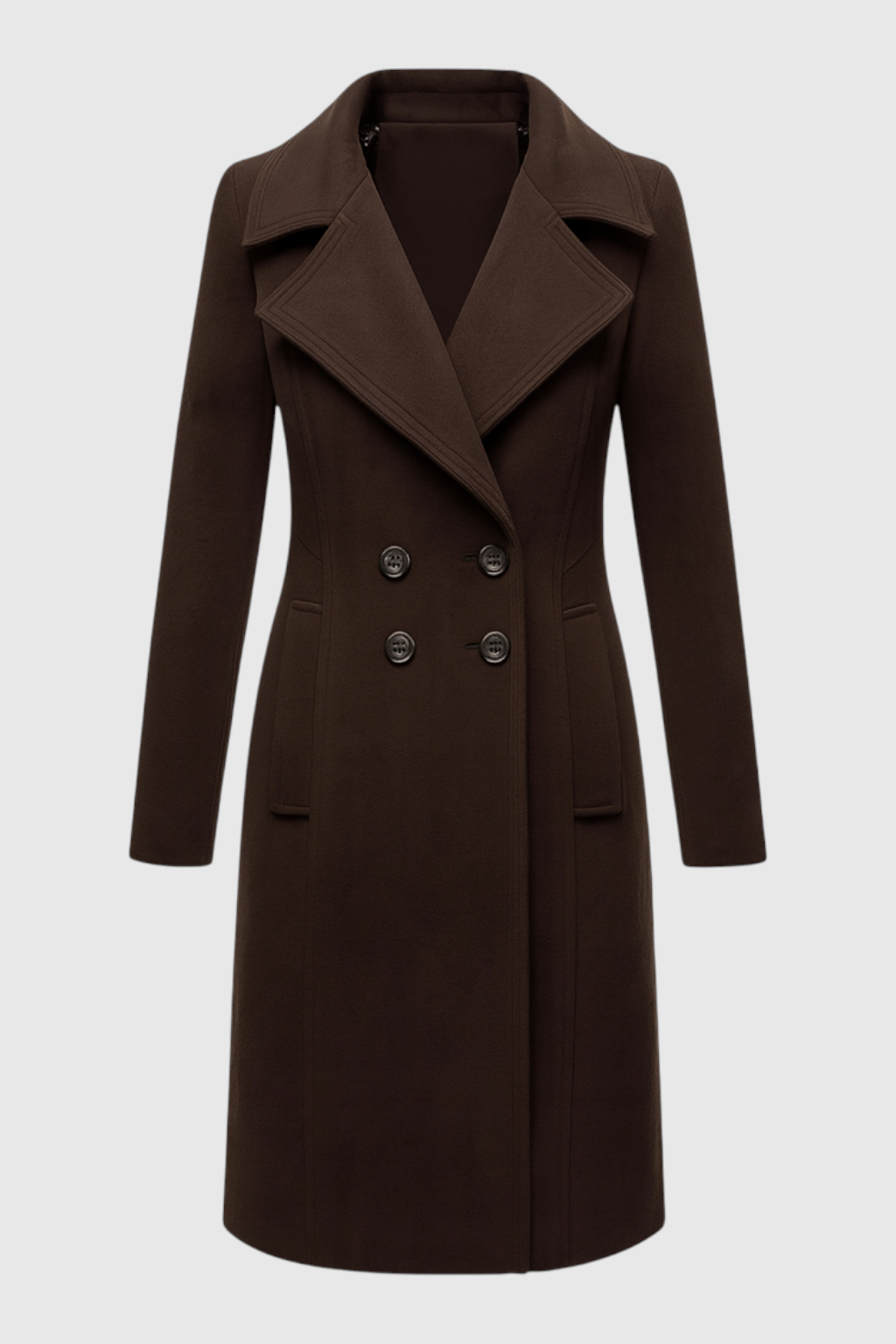 Dames Bruin Wol Trenchcoat