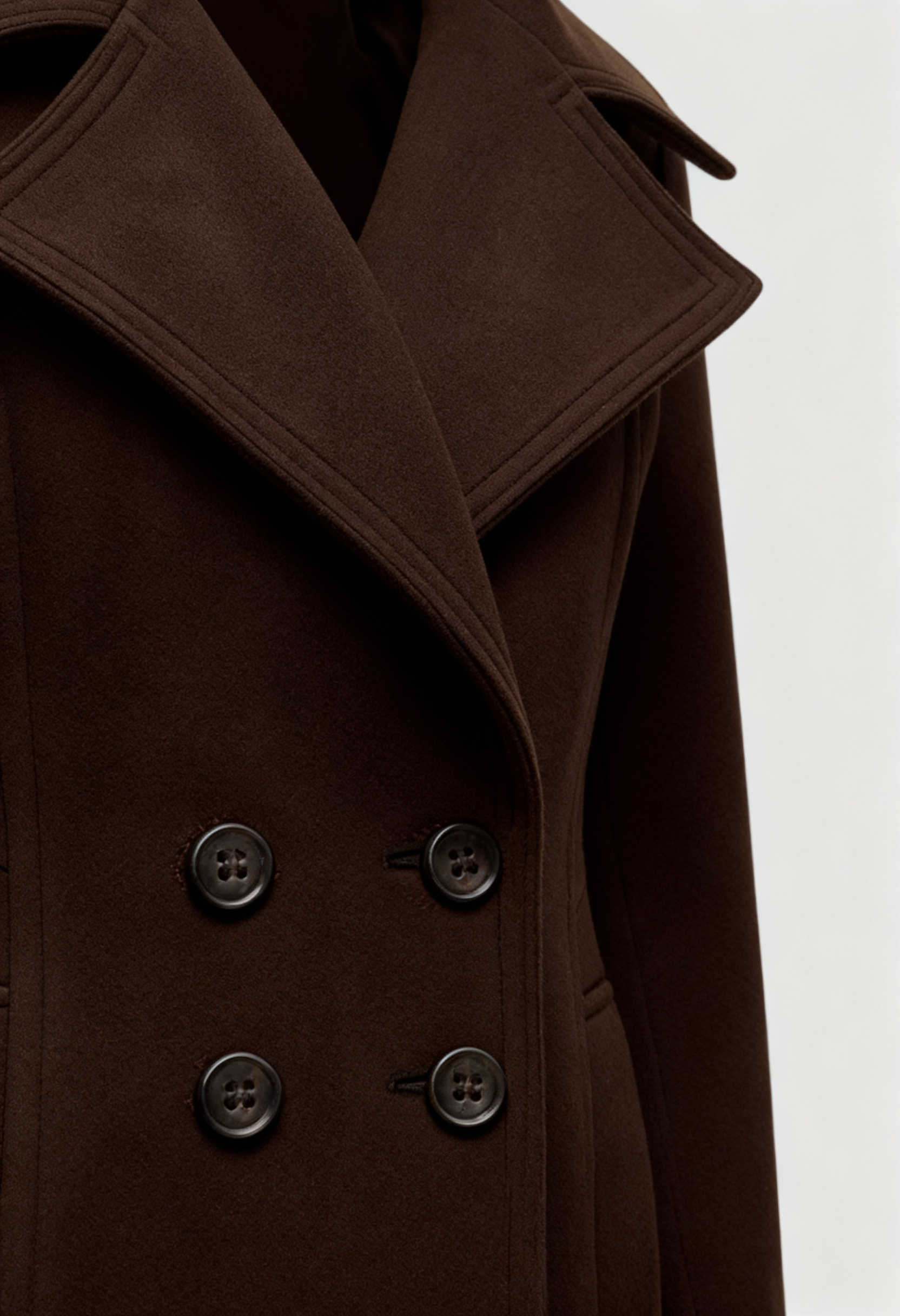 Dames Bruin Wol Trenchcoat