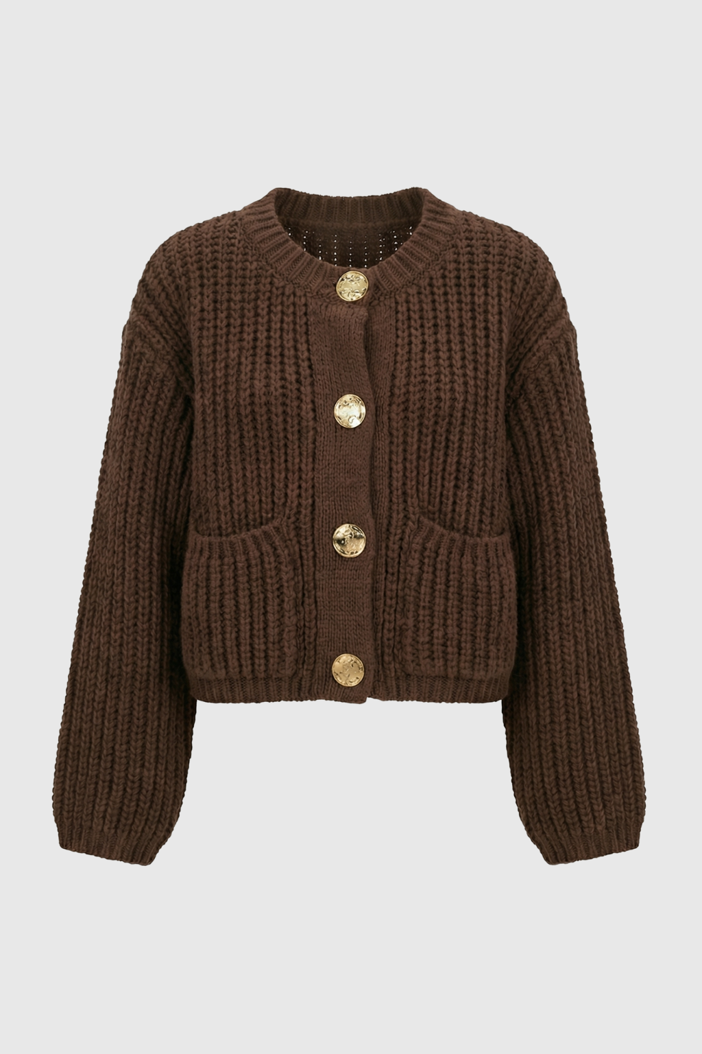 Women's Casual Brown Knit Cardigan - Brown | Vanda Liamo