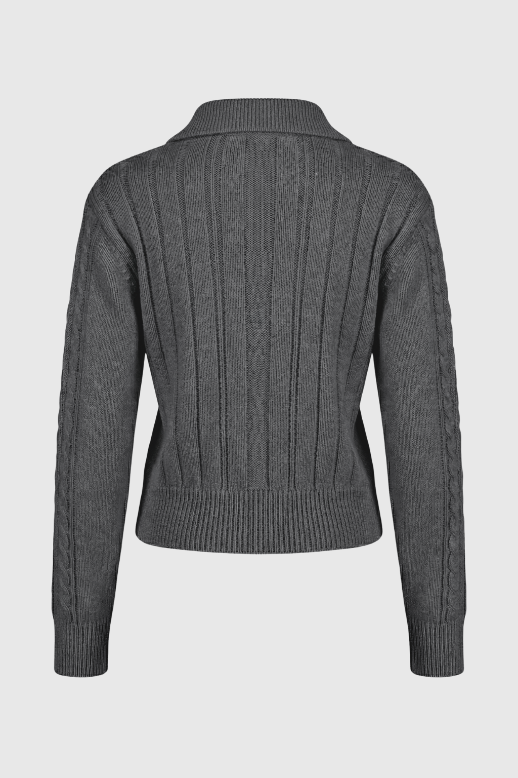 Women's Casual Dark Gray Knit Cardigan