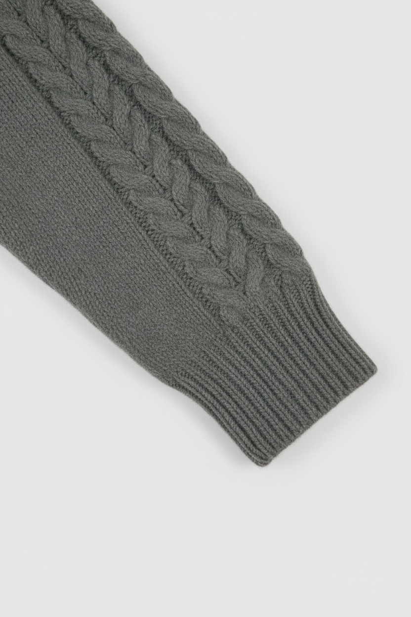 Women's Casual Dark Gray Knit Cardigan