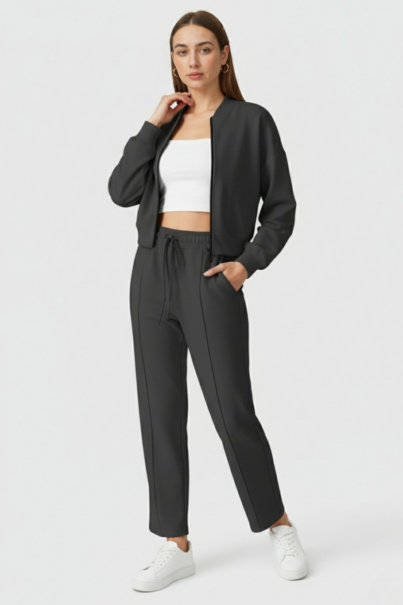 Dames Casual Grijs Sweatshirt Broek Set